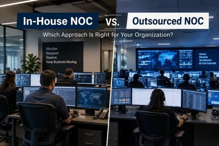 In House NOC vs Outsourced NOC comparison for network monitoring and IT operations